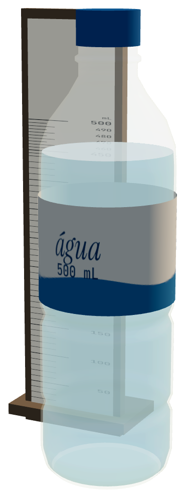 Garrafa e régua